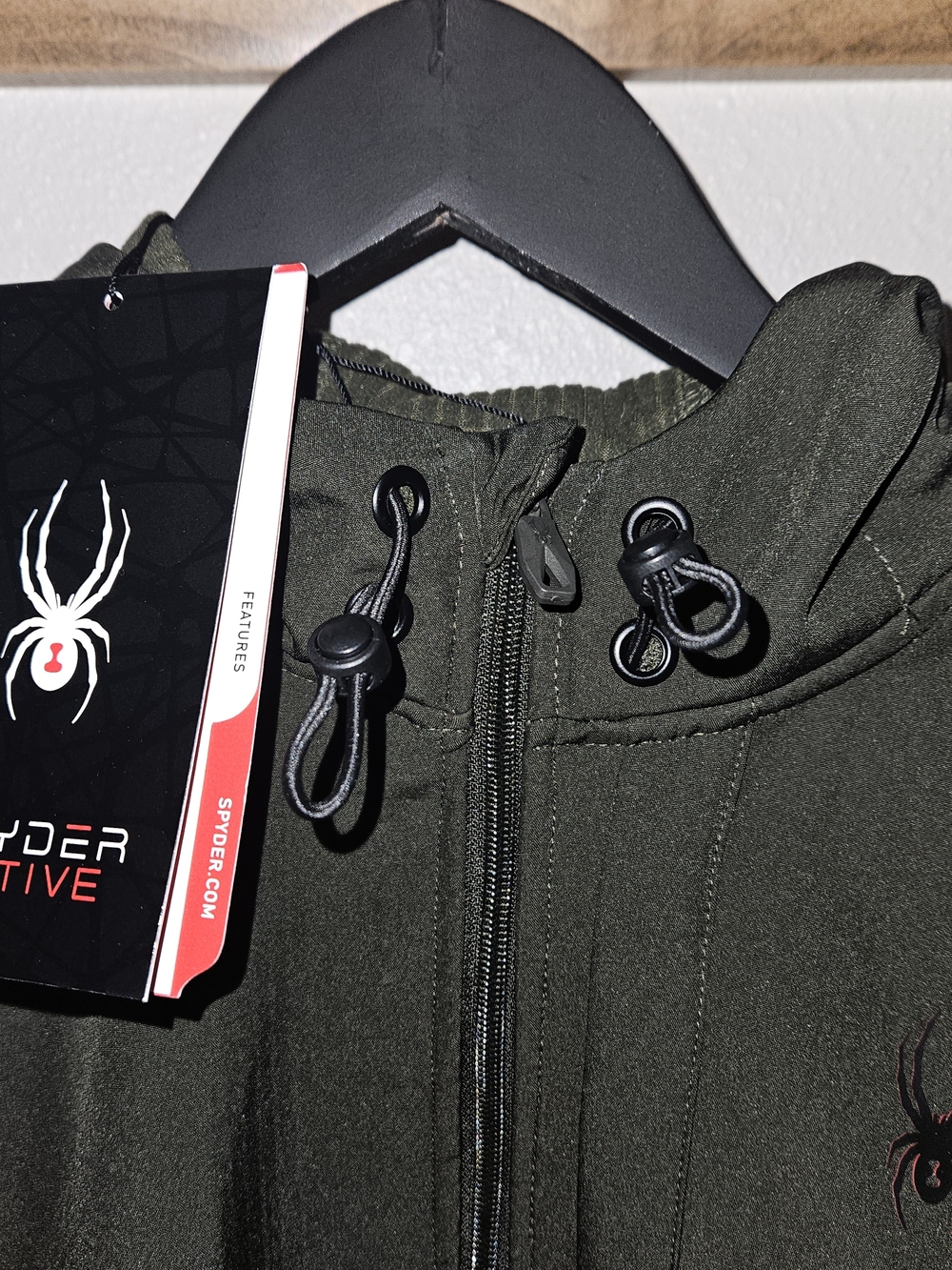 Spyder Women's Olive Green Hooded Softshell Jacket NWT - Picture 3 of 11